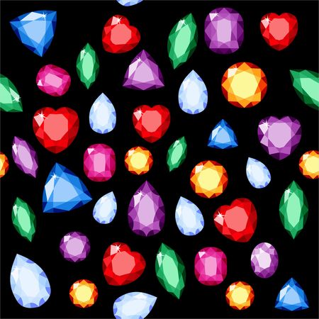 Set of realistic jewels. Colorful gemstones. Vector gemstone Illustrationのイラスト素材