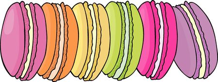 Macaroon cookies. Sweet and tasty Raster template for cooking and restaurant menu.の写真素材