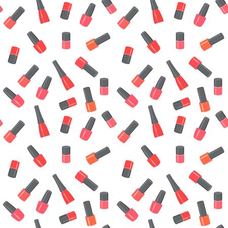 Nail polish bottles seamless pattern. Raster Illustrationの写真素材