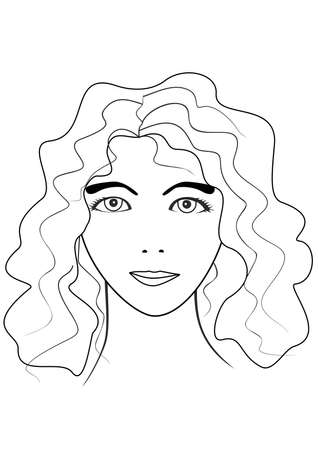Drawing girl black and white2のイラスト素材