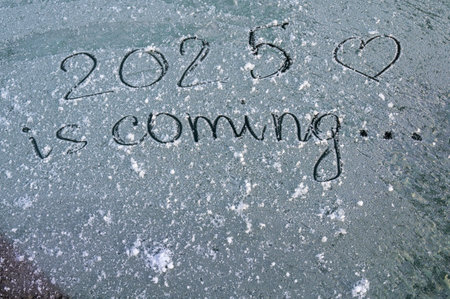 The car is covered with snow and a crust of ice. Winter, danger, safety, insurance, winter tires. Cold weather outside. Ice texture.の写真素材