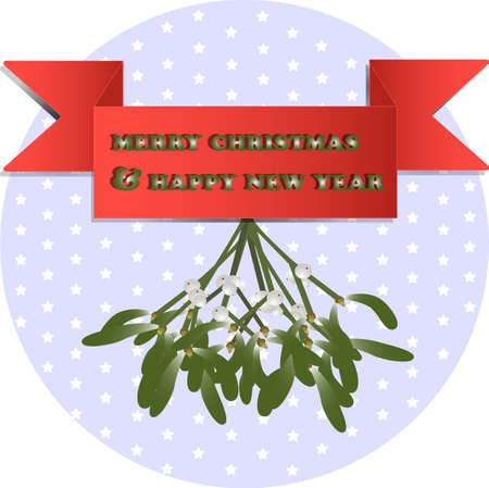 illustration of mistletoe for christmas and new yearのイラスト素材