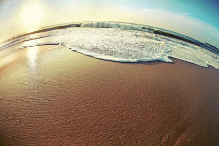 Tropical island beach shot on fisheye lens