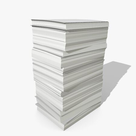 3d illustration of a stack of paperの写真素材