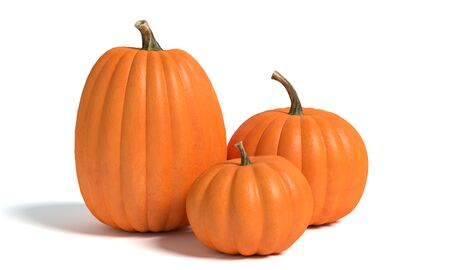 3d illustration of pumpkinsの写真素材