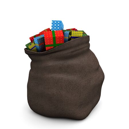 3d illustration of Santa's bagの写真素材