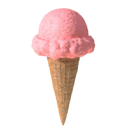 3d illustration of an ice cream coneの写真素材
