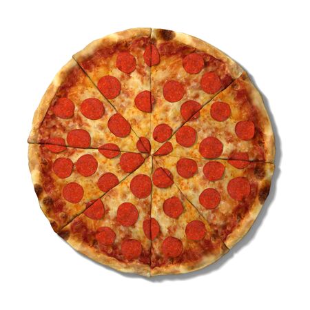 3d illustration of a pizzaの写真素材