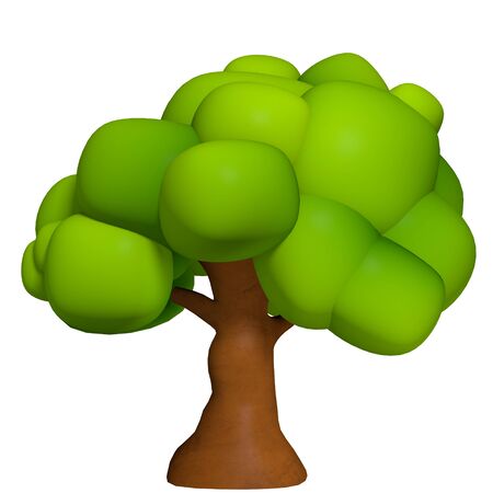 3d illustration of a cartoon treeの写真素材