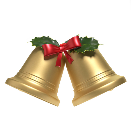 3d illustration of Christmas bellsの写真素材