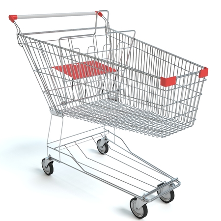 3d illustration of a shopping cartの写真素材