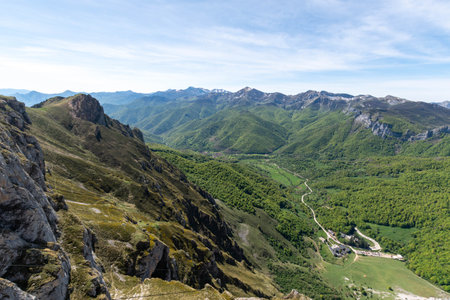Picos de Europa (Peaks of Europe) a mountain range part of the Cantabrian Mountains in northern Spain.の写真素材