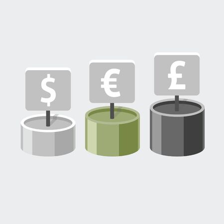 Bar chart currenciesのイラスト素材