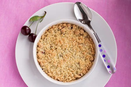 Cherry crumbleの写真素材