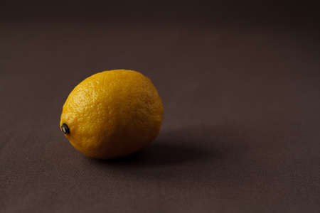 Fresh lemon on a dark backgroundの写真素材