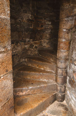 Old stone staircase leading upstairsの写真素材