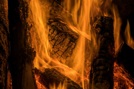 Fire moves across the wood without stopの写真素材