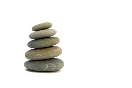 Pyramid from stones on a white backgroundの写真素材