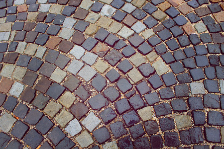 cobblestone, stone pavement texture in the cityの写真素材