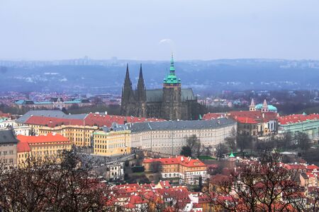 panorama of Prague and the Prague Castle.の写真素材