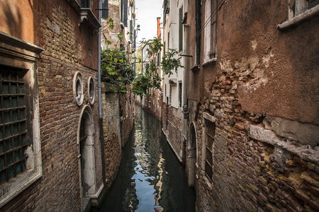 Beautiful architecture of streets and canals of Venice Italy.の写真素材