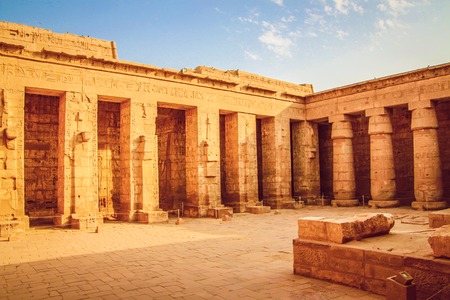 Beautiful ancient Temple of Medina-Habu. Egypt, Luxorの写真素材