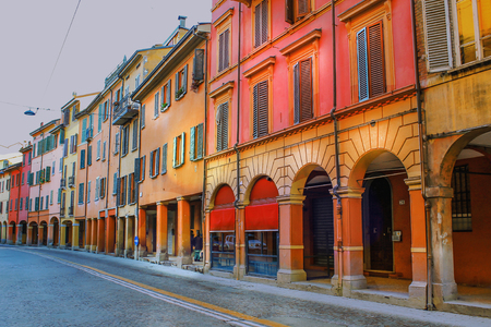 Beautiful architecture of the ancient Italian city of Bologna.