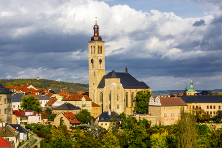 Architecture and traffic in Kutna Hora , Czech Republic. Sedlec Ossuary Czech: Kostnice v Sedlci .の写真素材