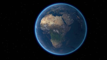 Flying over the earth's surface, 3D renderingの写真素材