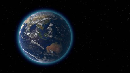 Flying over the earth's surface, 3D renderingの写真素材