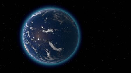 Flying over the earth's surface, 3D renderingの写真素材