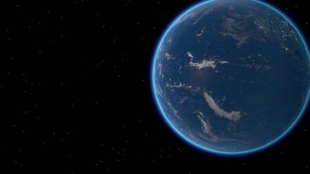 Flying over the earth's surface, 3D renderingの写真素材