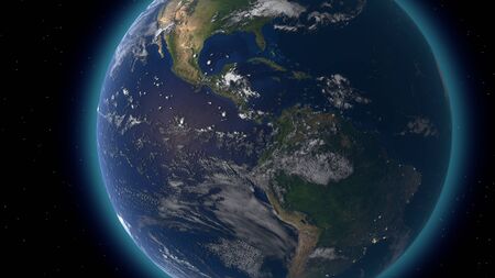 Flying over the earth's surface, 3D renderingの写真素材