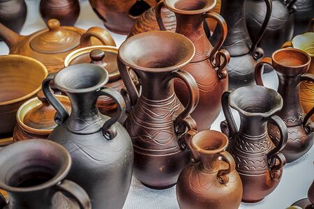 environmentally friendly ceramic dishes, zero plastic.の写真素材