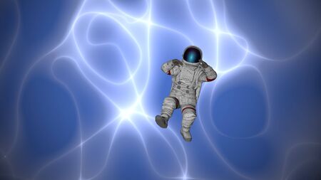 Mysterious nebula and space flight. 3D rendering.の写真素材
