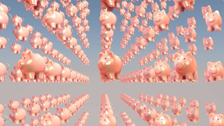 Concept of financial success, pig - piggy bank. 3D rendering.の写真素材