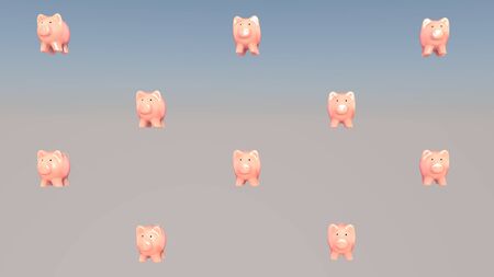Concept of financial success, pig - piggy bank. 3D rendering.の写真素材