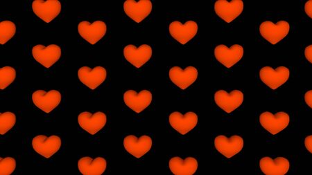 Bright background with hearts, declaration of love. 3D rendering.の写真素材