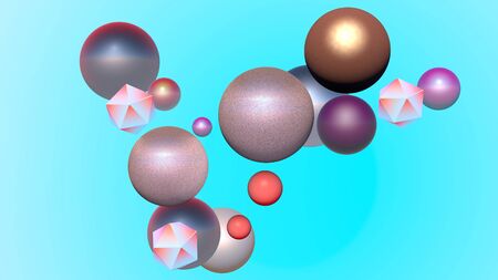 abstact background from moving balls. 3D rendering.の写真素材