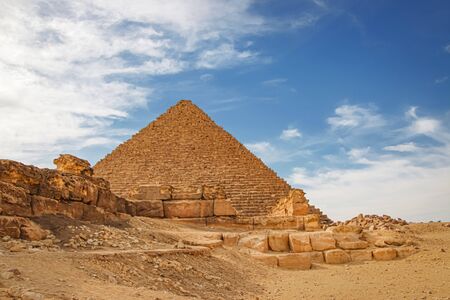 The ancient pyramid of Chefren in Giza, Egypt.
