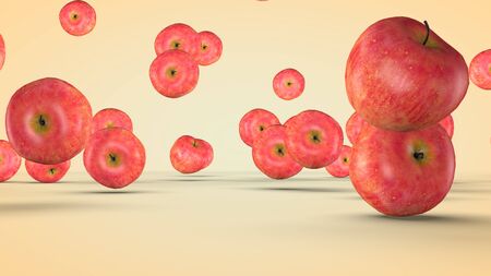 Fruit mix, animated fruit movement, 3D animation.の写真素材