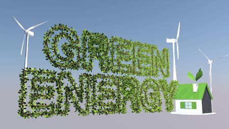 The concept of green production and use of energy. 3D rendering.の写真素材
