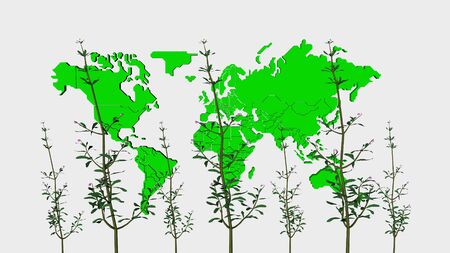 The concept of green production and use of energy. 3D rendering.の写真素材