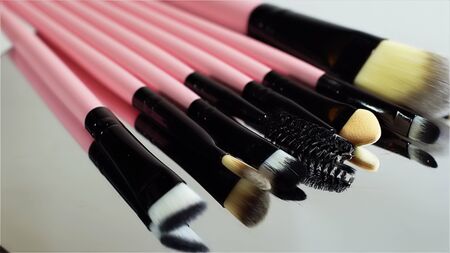 a set of new cosmetic makeup brushes.の写真素材