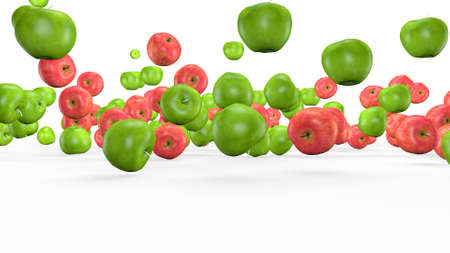 Fruit mix, animated fruit movement, 3D renderingの写真素材