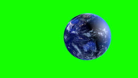 Planet earth on a green screen. 3D renderingの写真素材