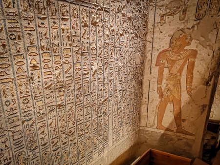 January 2020 - Luxor, Egypt: KV9, Kings Valley No. 9, Tomb of Memnon, tomb of the pharaohs from the 20th dynasty: Ramses V and Ramses VI.のeditorial素材