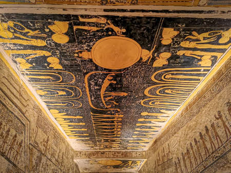 January 2020 - Luxor, Egypt: KV9, Kings Valley No. 9, Tomb of Memnon, tomb of the pharaohs from the 20th dynasty: Ramses V and Ramses VI.のeditorial素材