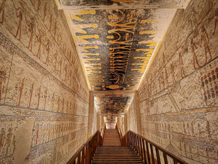 January 2020 - Luxor, Egypt: KV9, Kings Valley No. 9, Tomb of Memnon, tomb of the pharaohs from the 20th dynasty: Ramses V and Ramses VI.のeditorial素材