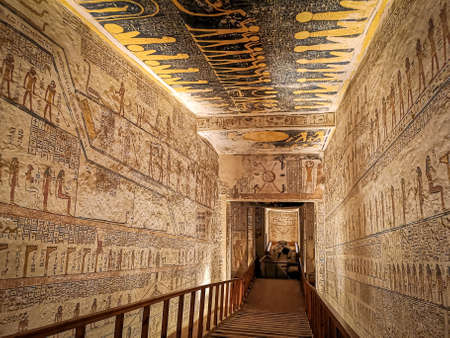 January 2020 - Luxor, Egypt: KV9, Kings Valley No. 9, Tomb of Memnon, tomb of the pharaohs from the 20th dynasty: Ramses V and Ramses VI.のeditorial素材